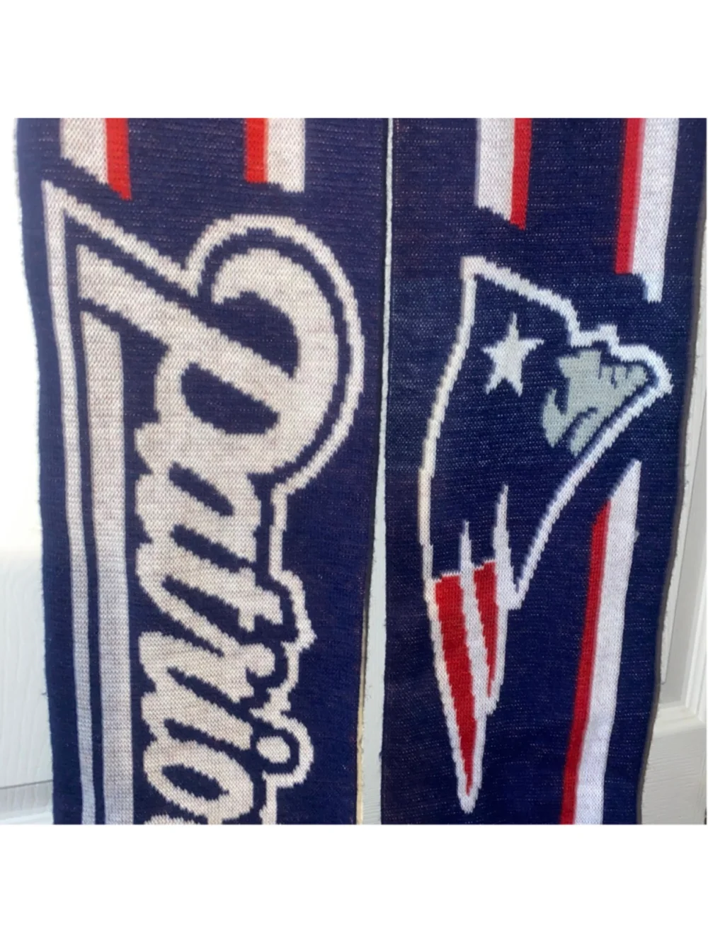 Men's NFL New England Patriots Knit Scarf Navy Red